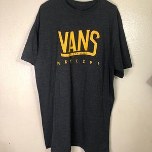 Vans T-Shirt, gray with yellow logo, size men’s L